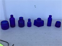 PARKER GLASS INK WELL AND MORE BLUE GLASS