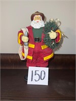 Fireman Santa Statue Figurine