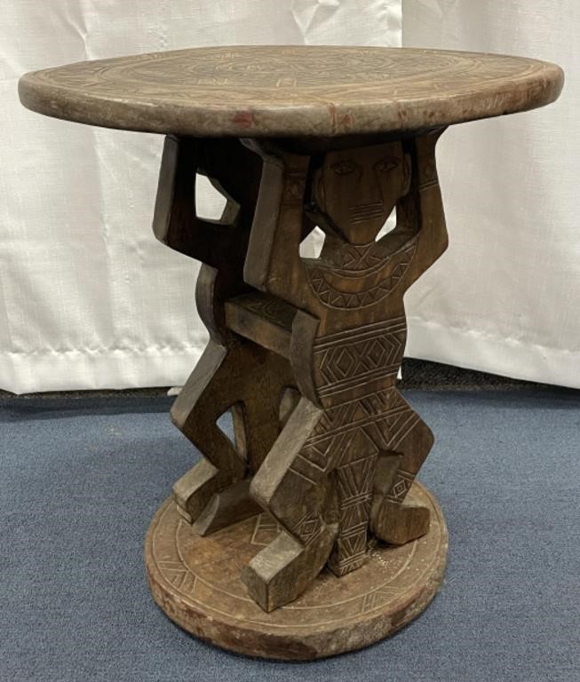 Hand Carved Indonesian Wooden Side Table