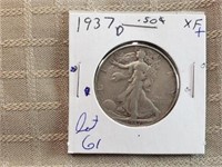 1937D Walking Liberty Half Dollar XF