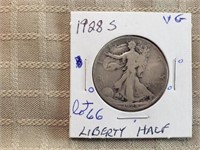 1928S Walking Liberty Half Dollar VG