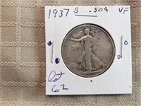 1937S Walking Liberty Half Dollar VF