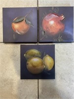 Trio Of Giclee Fruit Art