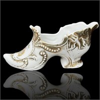Antique Handpainted Porcelain Gold Gilt Shoe