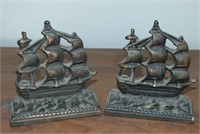 CAST IRON CONSTITUTION SHIP BOOKENDS