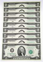 (9) 1976 CU "CONSECUTIVE #" FRN LOT