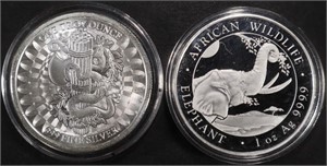 (2) 1 OZ .999 SILVER ROUNDS