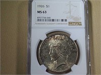 1926 PEACE SILVER DOLLAR, MS63 (NGC)