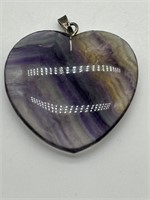 Sterling Silver Fluorite Heart Pendant