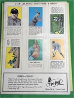 Babe Ruth Uncut Baseball Cards