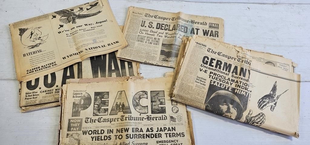 Vintage Casper Tribune WWII Newspapers