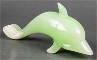 Carved Dolphin Sculpture / Paperweight, Onyx
