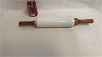 Milk glass rolling pin as is