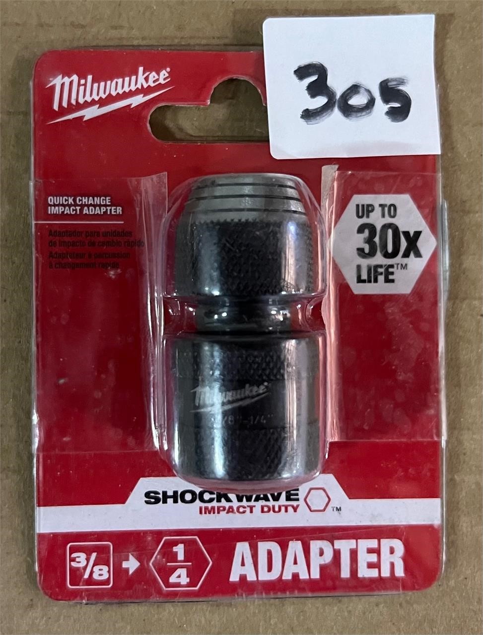 Milwaukee Quick Change Impact Adapter, 3/8-1/4