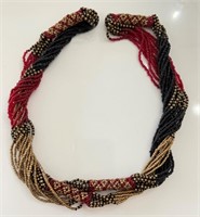 UNIQUE HAND MADE AFRICAN BEADED NECKLACE