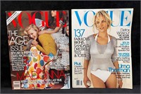 Two Vogue Magazines Madonna 2005 & Uma Thurman 200