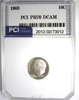 1963 Dime PR70 DCAM LISTS $275 IN 69DC