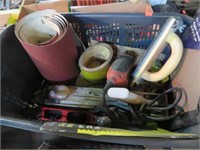 Mouse sander with sandpaper, working