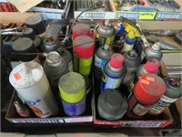 2 trays of Misc oil & lube spray cans