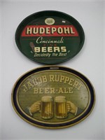 Lot (2) Hudepohl and Jacob Ruppert Beer Trays