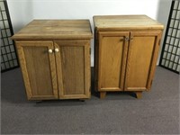 2 Handcrafted Wood Storage Cabinets