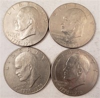 (4) Bicentennial Eisenhower Dollars**