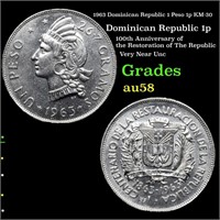 1963 Dominican Republic 1 Peso 1p KM-30 Grades Cho