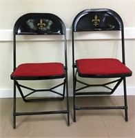 Pair of Mecoline Metal Folding Chairs