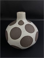 Anthropology Art Signed Polka Dot Ceramic Pot
