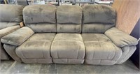 Suede Style Double Recliner Sofa