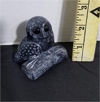 Marble Owl Hand Carved 2.5in