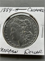 COIN - CLEANED 1884-S MORGAN SILVER DOLLAR
