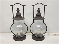 2 Candle Lantern Style Table Lamps