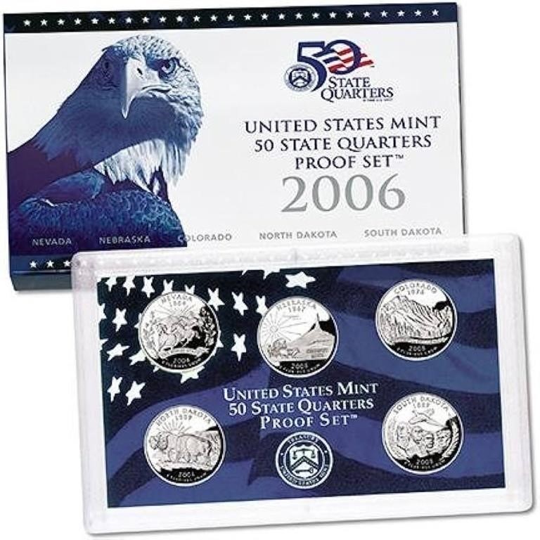 Set of 5 2006 State Quarters From U.S. Mint Americ