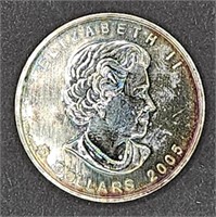 2005 Canadian Maple Leaf silver 1 ounce