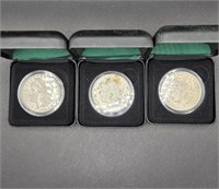 1921P, D, & S Morgan Silver Dollars