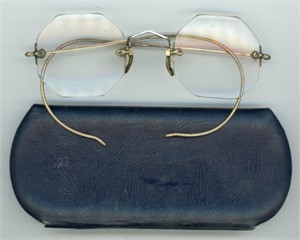 Antique Eye Glasses + Case