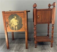 Two Wooden Cigar Tables/Cabinets