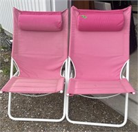 2 Folding metal & cloth chairs