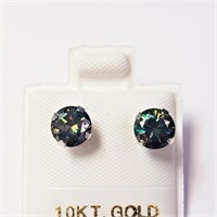 $300 10K  Deep Slightly Greenish Blue Moissanite(1