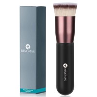 color WHITE Flat Top Foundation Brush