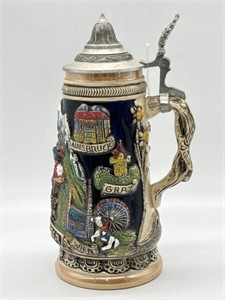 Austrian King Hand-painted Numbered Beer Stein