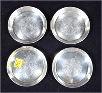 Set of 4 Towle Sterling coasters, 3.5" D.,