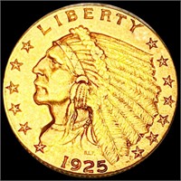 1925-D $2.50 Gold Quarter Eagle CLOSELY UNC