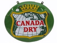 CANADA DRY PORCELAIN EMBOSSED BUTTON SIGN
