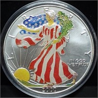 1998 1oz Silver Eagle Gem BU Colorized