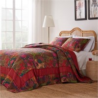 Greenland Home Jewel Cotton Kantha-Quilted Bedspre