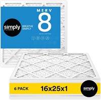 16x25x1 MERV 8  Simply Filters Air (6 Pack)