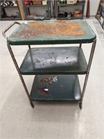 Vintage 3 Tier Metal Rolling Cart