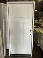 36" LH 6 Panel White Exterior Door